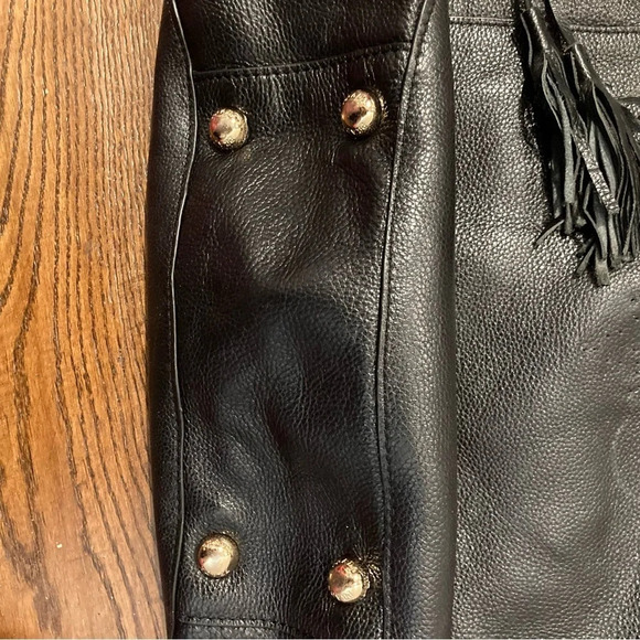 PRADA Leather Boho Half Moon Gold Metal Hardware and Zipper Tassel Shoulder Bag - Picture 5 of 15